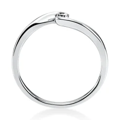 Solitär Ring Damenring aus 585 Gold Weißgold mit Diamant Brillant 0,10 Ct.