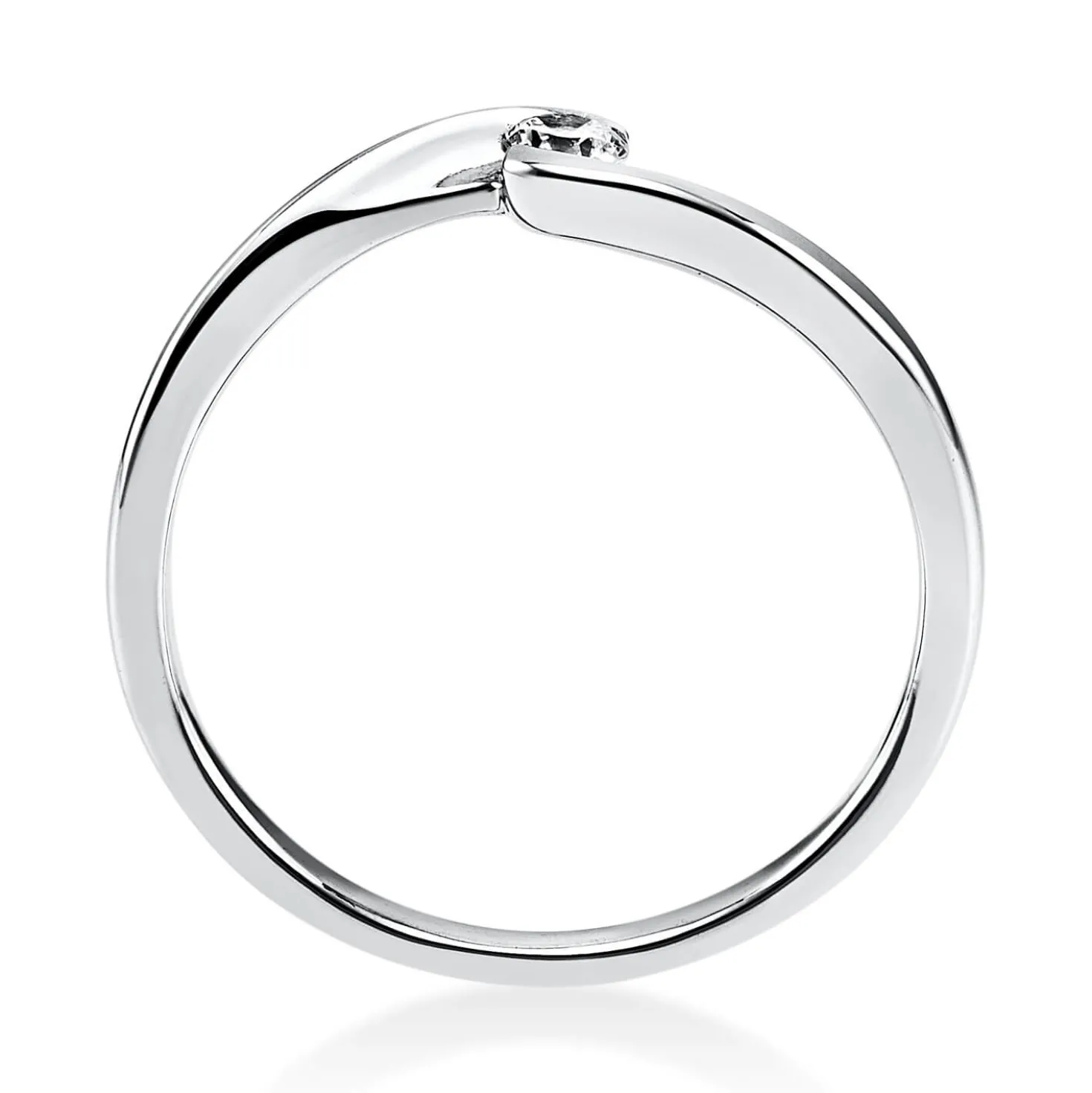 Solitär Ring Damenring aus 585 Gold Weißgold mit Diamant Brillant 0,10 Ct.