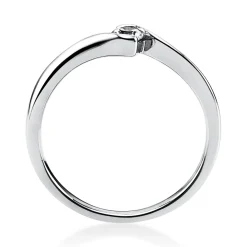 Solitär Ring Damenring aus 750 Gold Weißgold mit Diamant Brillant 0,15 Ct.