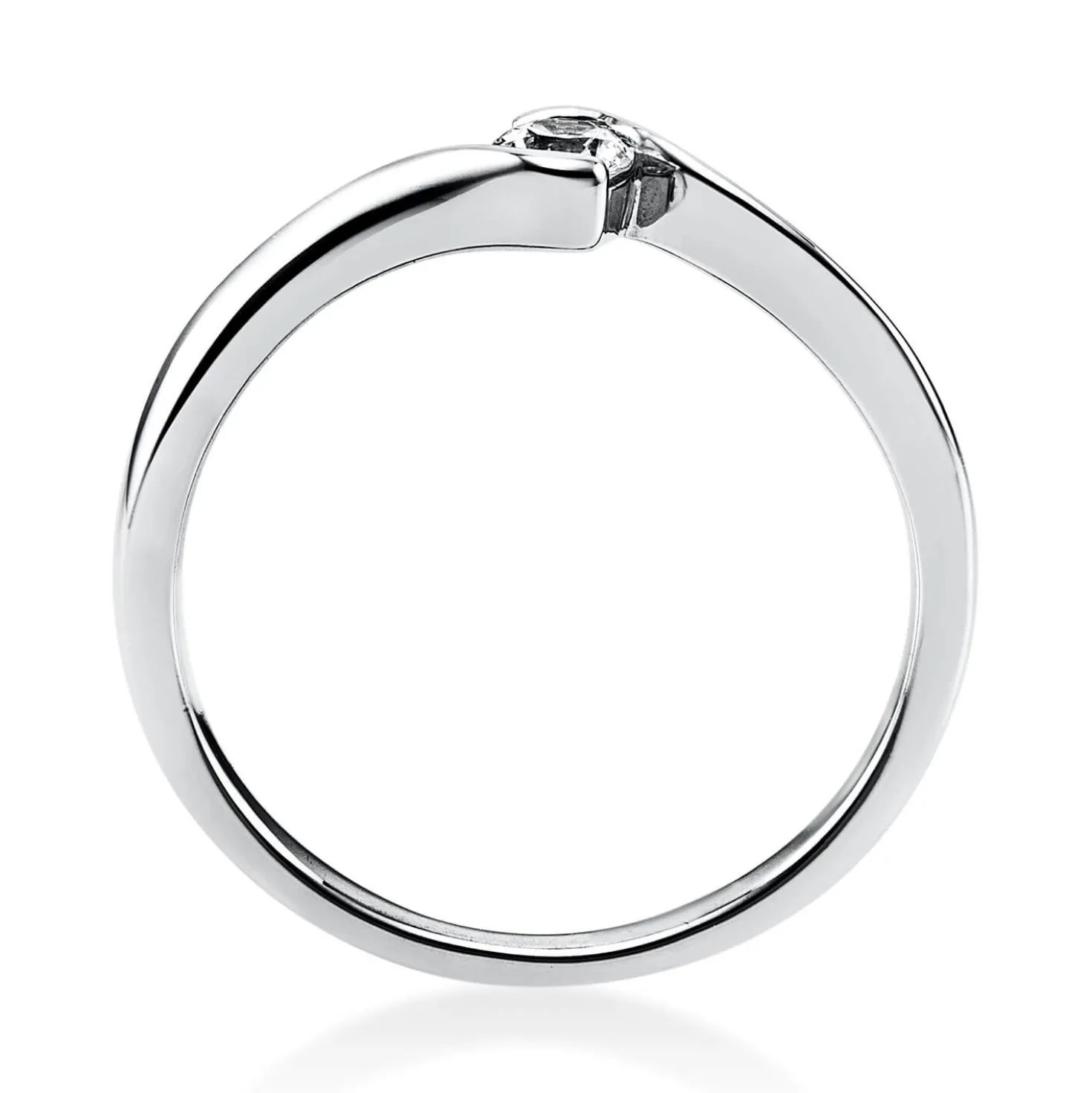 Solitär Ring Damenring aus 750 Gold Weißgold mit Diamant Brillant 0,15 Ct.