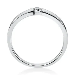 Solitär Ring Damenring aus 950 Platin mit Diamant Brillant 0,10 Ct.