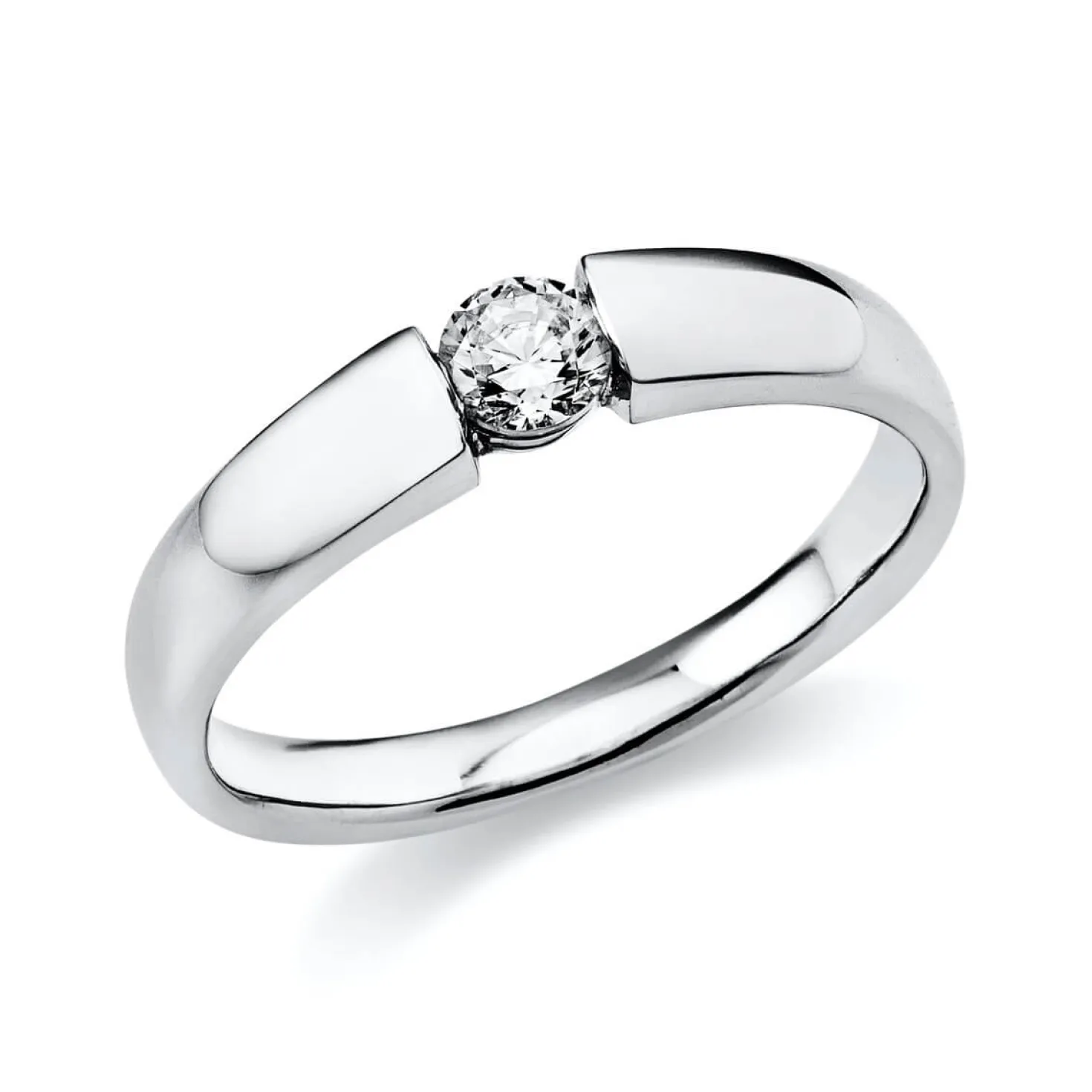 Solitär Ring Damenring aus 950 Platin mit Diamant Brillant 0,20 Ct.