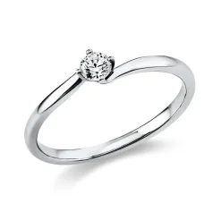 Solitär Ring Damenring aus 950 Platin mit Diamant Brillant 0,15 Ct.