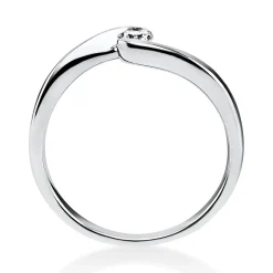 Solitär Ring Damenring aus 950 Platin mit Diamant Brillant 0,15 Ct.