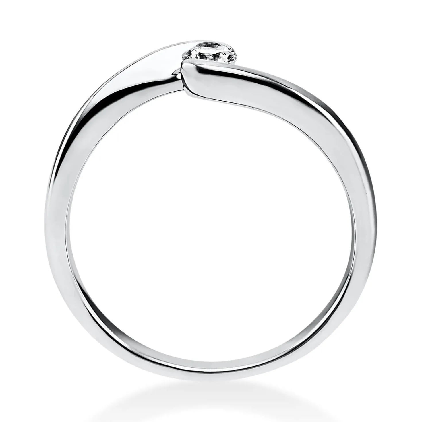 Solitär Ring Damenring aus 950 Platin mit Diamant Brillant 0,15 Ct.