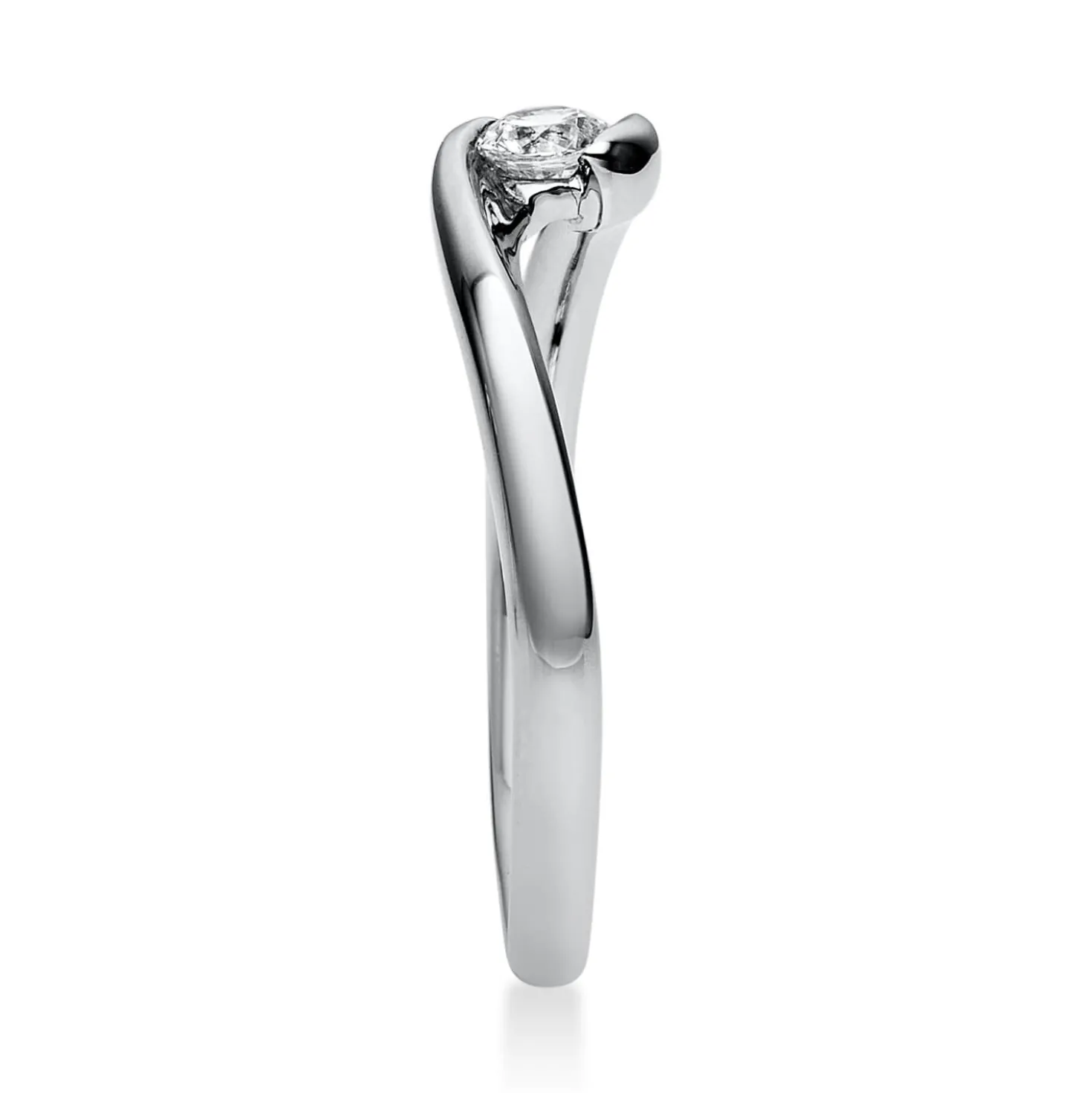 Solitär Ring Damenring aus 950 Platin mit Diamant Brillant 0,15 Ct.