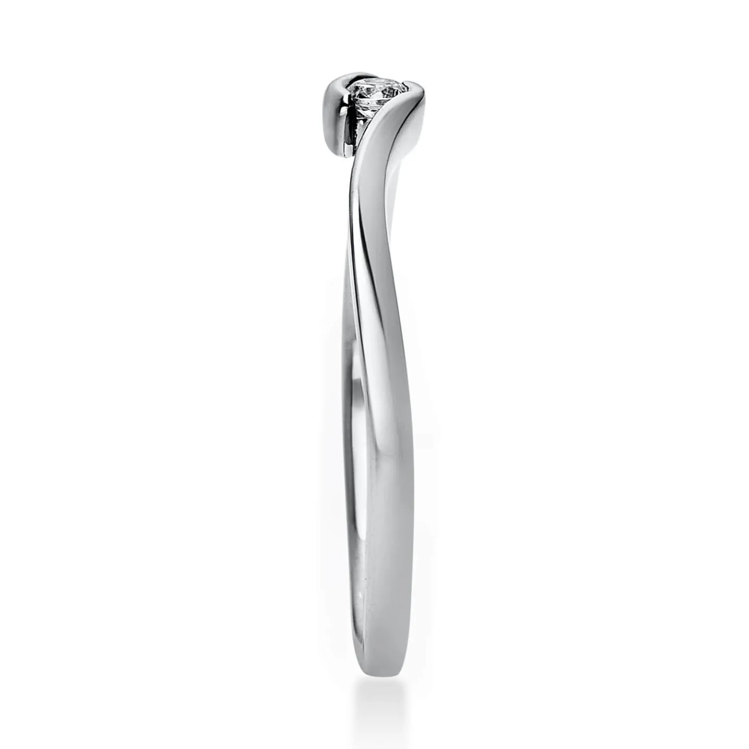 Solitär Ring Damenring aus 950 Platin mit Diamant Brillant 0,05 Ct.