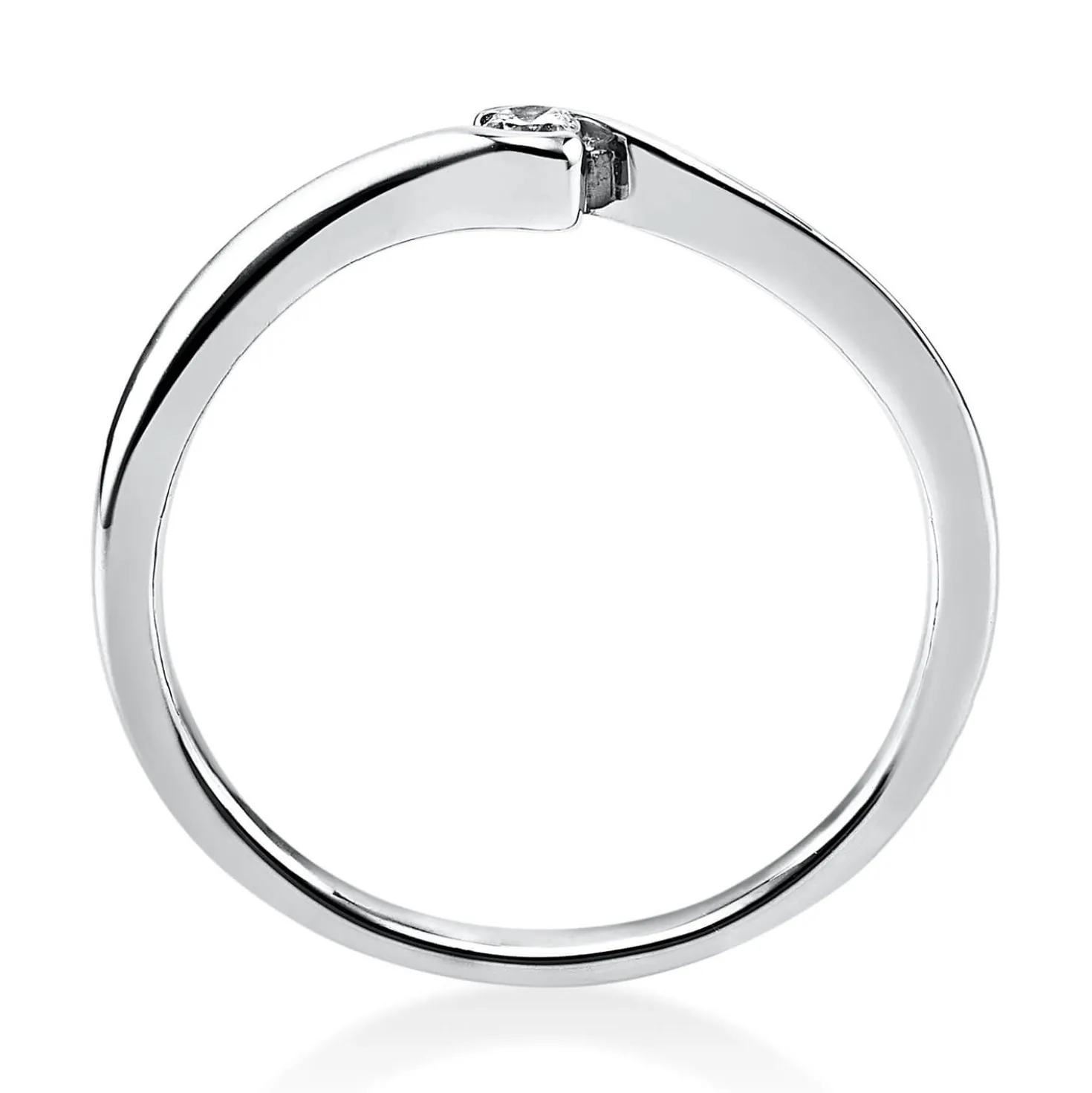 Solitär Ring Damenring aus 950 Platin mit Diamant Brillant 0,05 Ct.