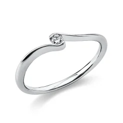 Solitär Ring Damenring aus 950 Platin mit Diamant Brillant 0,05 Ct.