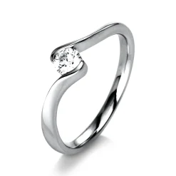 Solitär Ring Damenring aus 950 Platin mit Diamant Brillant 0,25 Ct.