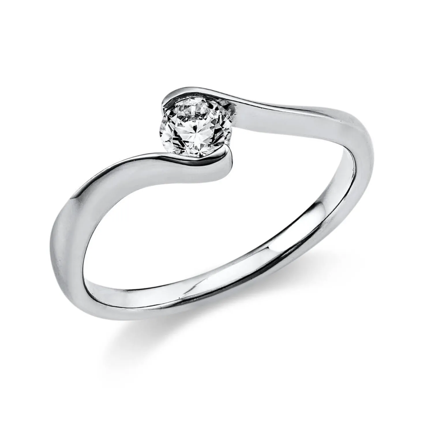 Solitär Ring Damenring aus 950 Platin mit Diamant Brillant 0,25 Ct.