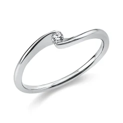 Solitär Ring Damenring aus 950 Platin mit Diamant Brillant 0,05 Ct.