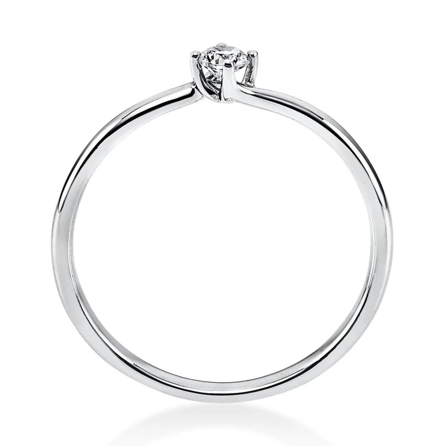 Solitär Ring Damenring aus 950 Platin mit Diamant Brillant 0,10 Ct. 4er-Krappe