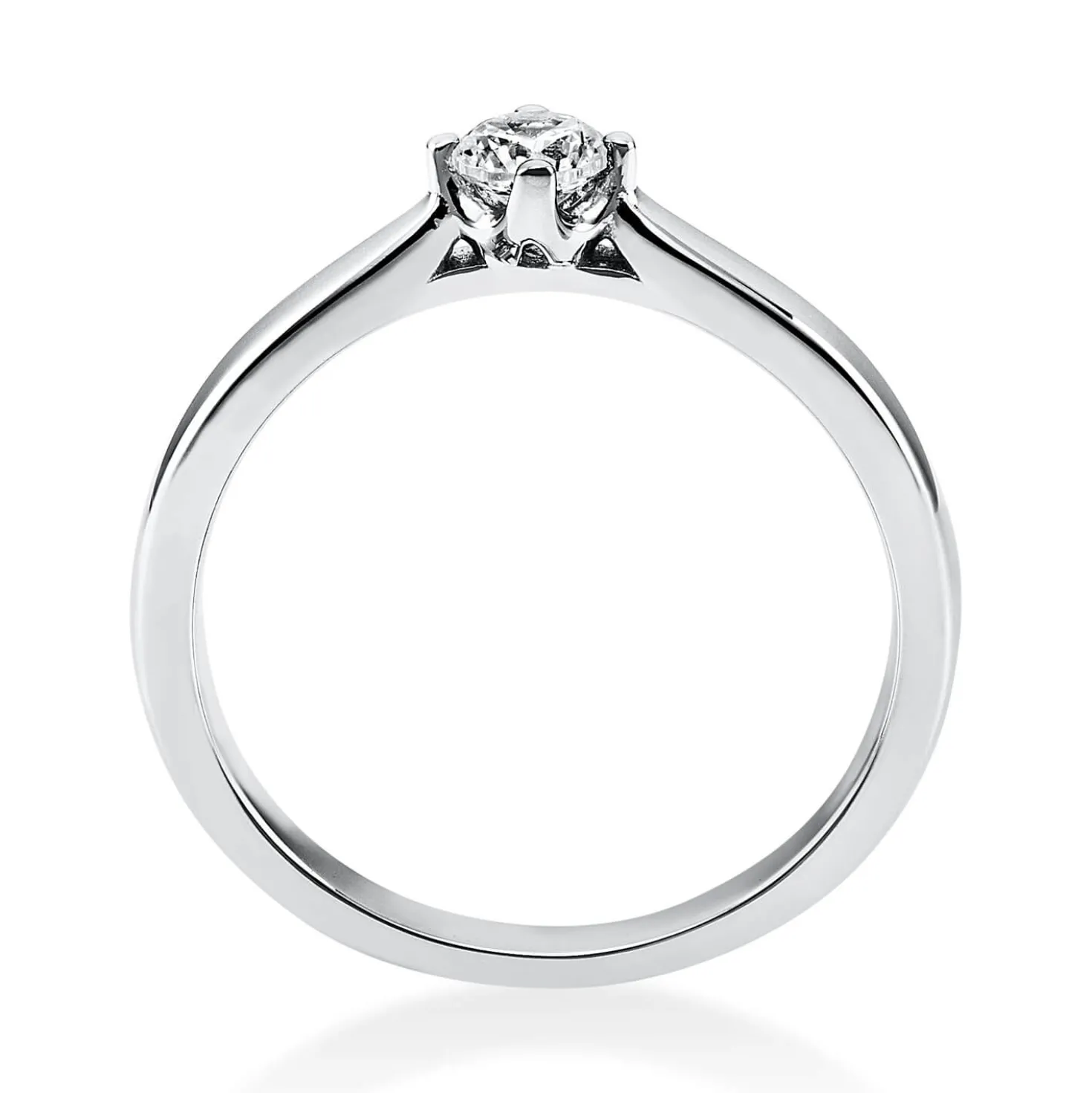 Solitär Ring Damenring aus 950 Platin mit Diamant Brillant 0,20 Ct. 4er-Krappe