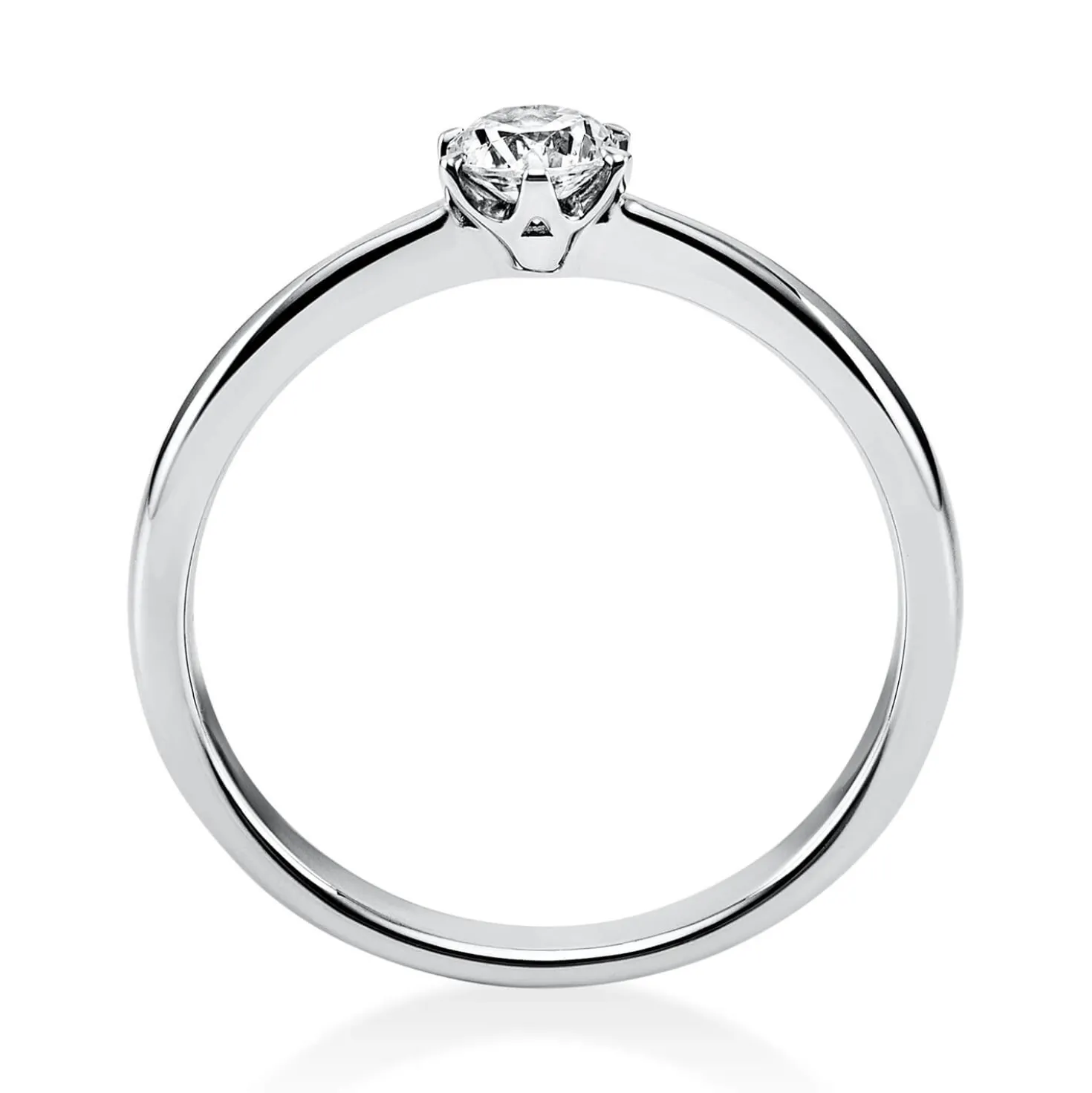Solitär Ring Damenring aus 950 Platin mit Diamant Brillant 0,25 Ct 6er-Krappe