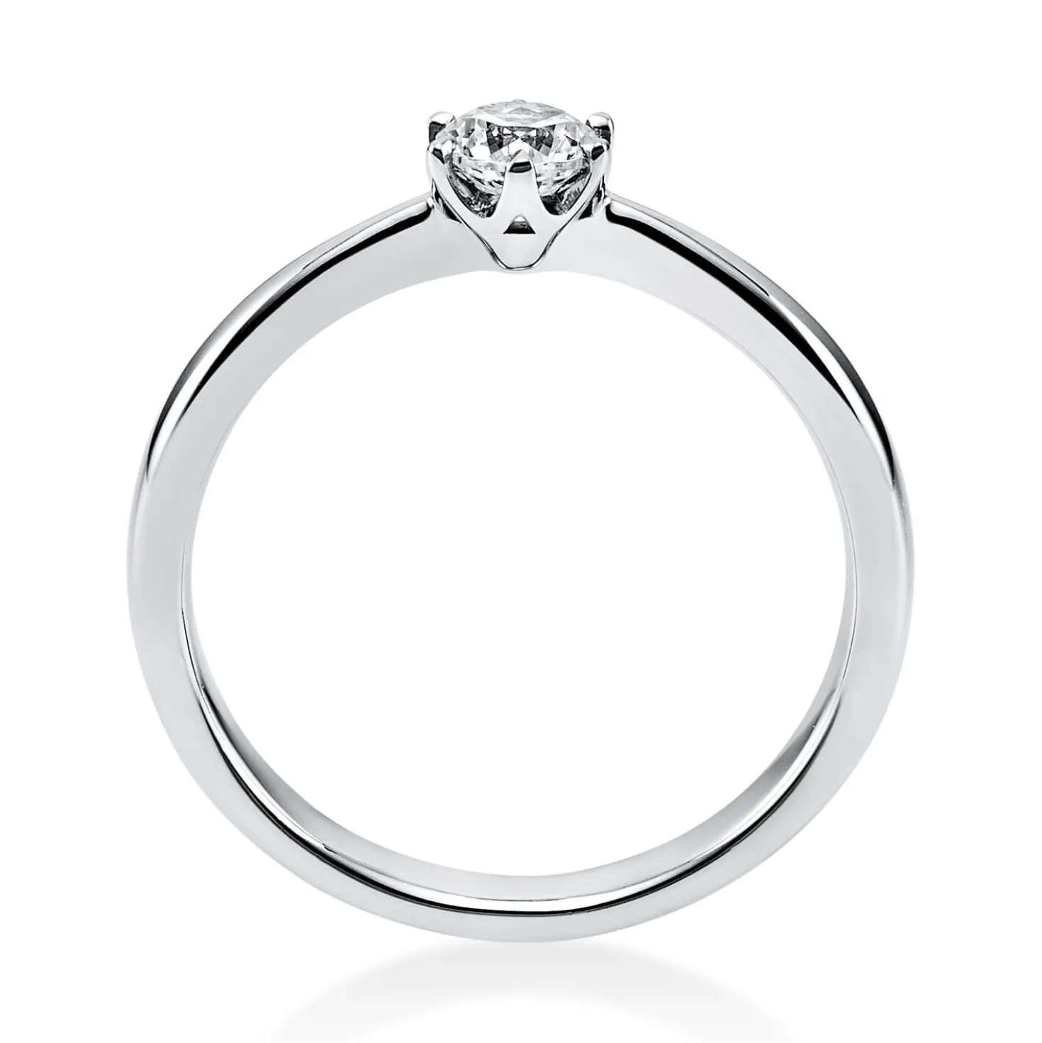 Solitär Ring Damenring aus 950 Platin mit Diamant Brillant 0,30 Ct. 6er-Krappe