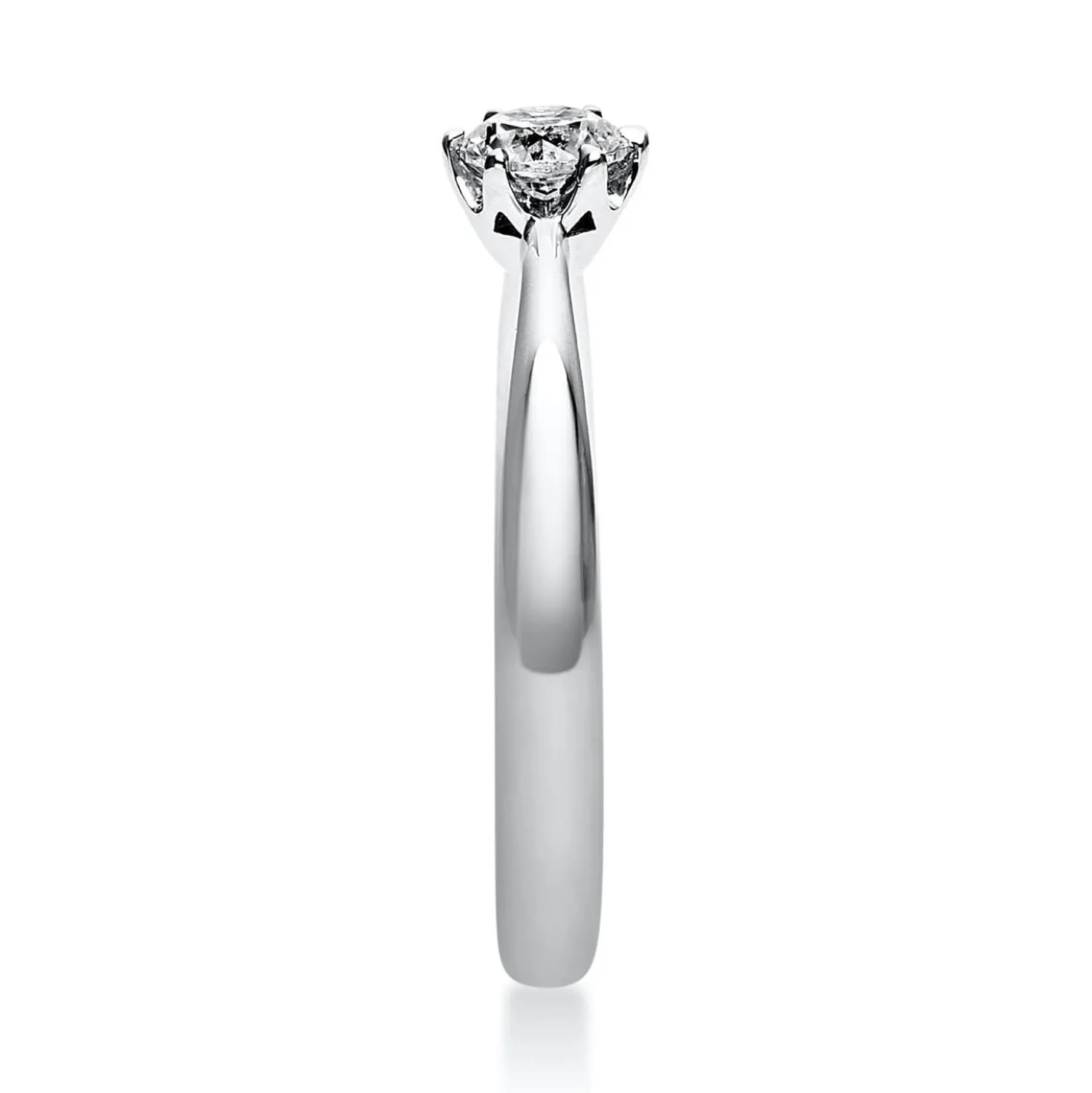 Solitär Ring Damenring aus 950 Platin mit Diamant Brillant 0,30 Ct. 6er-Krappe