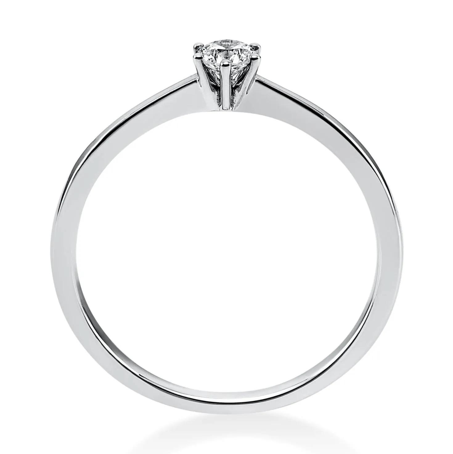 Solitär Ring Damenring aus 950 Platin mit Diamant Brillant 0,15 Ct 6er-Krappe