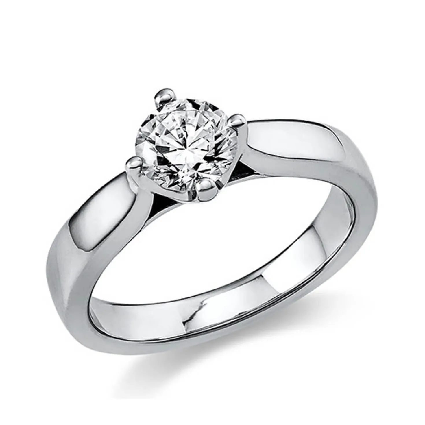 Solitär Ring Damenring aus 950 Platin mit Diamant Brillant 0,70 Ct. 4er-Krappe