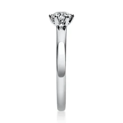 Solitär Ring Damenring aus 950 Platin mit Diamant Brillant 0,40 Ct. 6er-Krappe