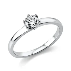 Solitär Ring Damenring aus 950 Platin mit Diamant Brillant 0,40 Ct. 6er-Krappe