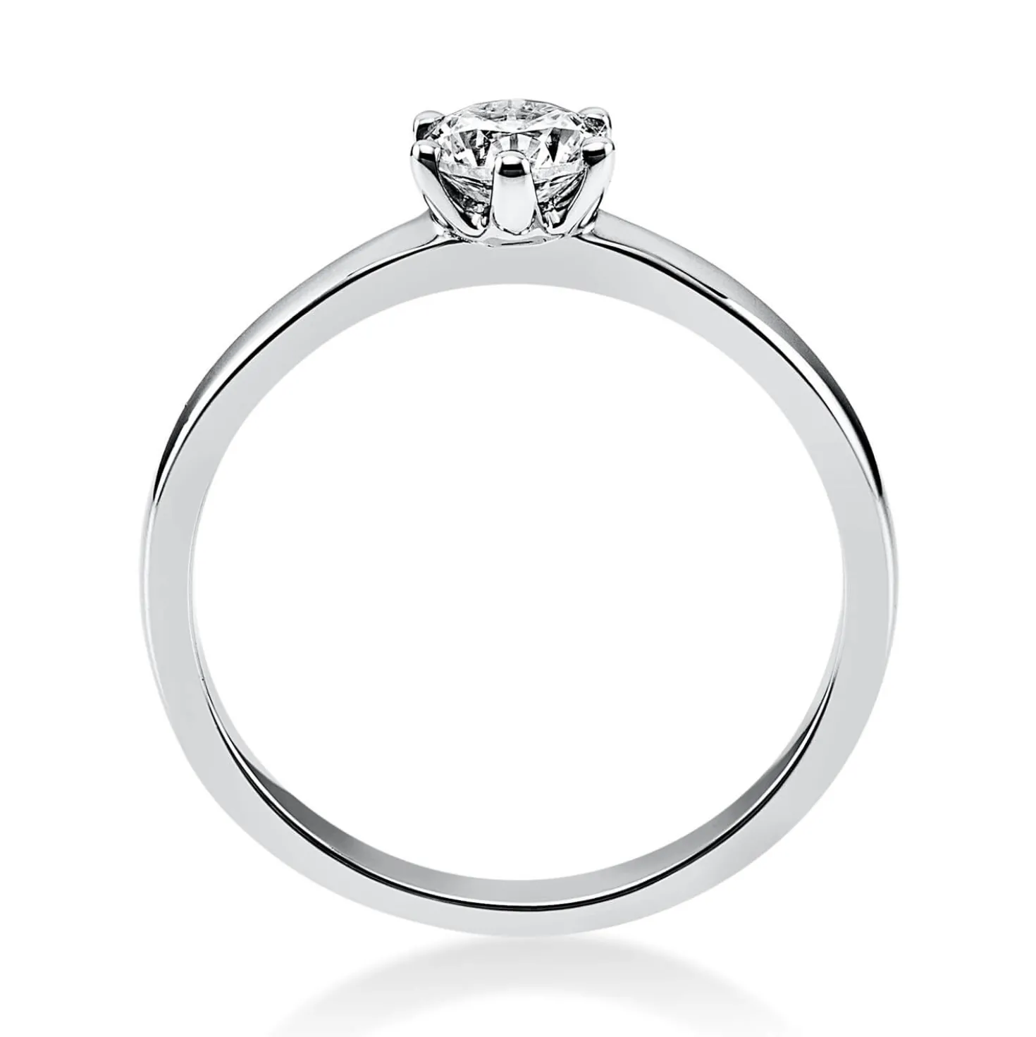 Solitär Ring Damenring aus 950 Platin mit Diamant Brillant 0,40 Ct. 6er-Krappe