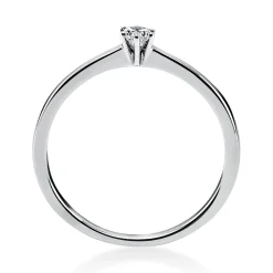 Solitär Ring Damenring aus 950 Platin mit Diamant Brillant 0,10 Ct. 6er-Krappe