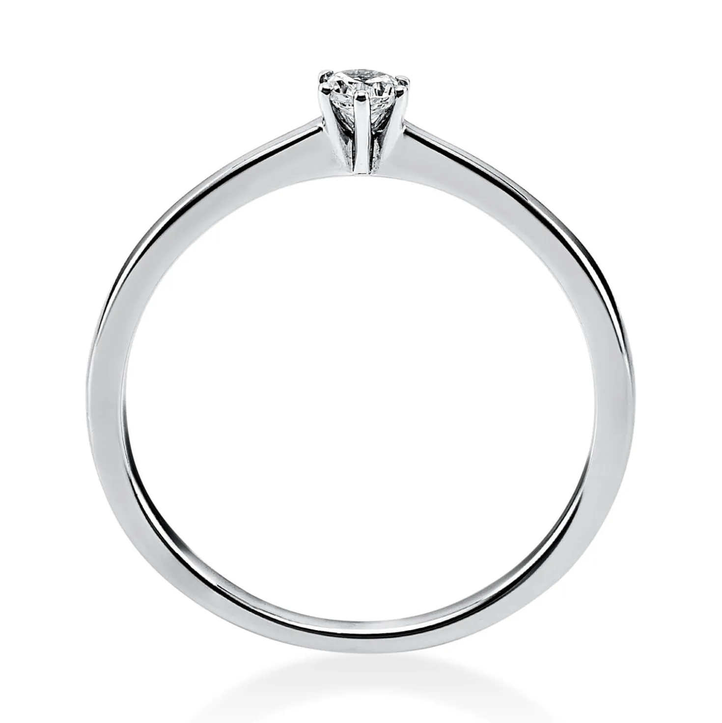 Solitär Ring Damenring aus 950 Platin mit Diamant Brillant 0,10 Ct. 6er-Krappe