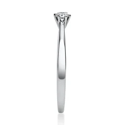 Solitär Ring Damenring aus 950 Platin mit Diamant Brillant 0,10 Ct. 6er-Krappe