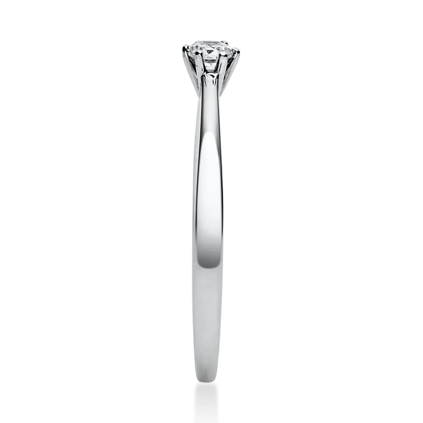Solitär Ring Damenring aus 950 Platin mit Diamant Brillant 0,10 Ct. 6er-Krappe