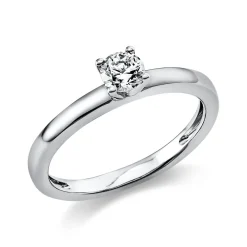 Solitär Ring Damenring aus 950 Platin mit Diamant Brillant 0,30 Ct. 4er-Krappe