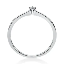 Solitär Ring Damenring aus 950 Platin mit Diamant Brillant 0,05 Ct 6er-Krappe