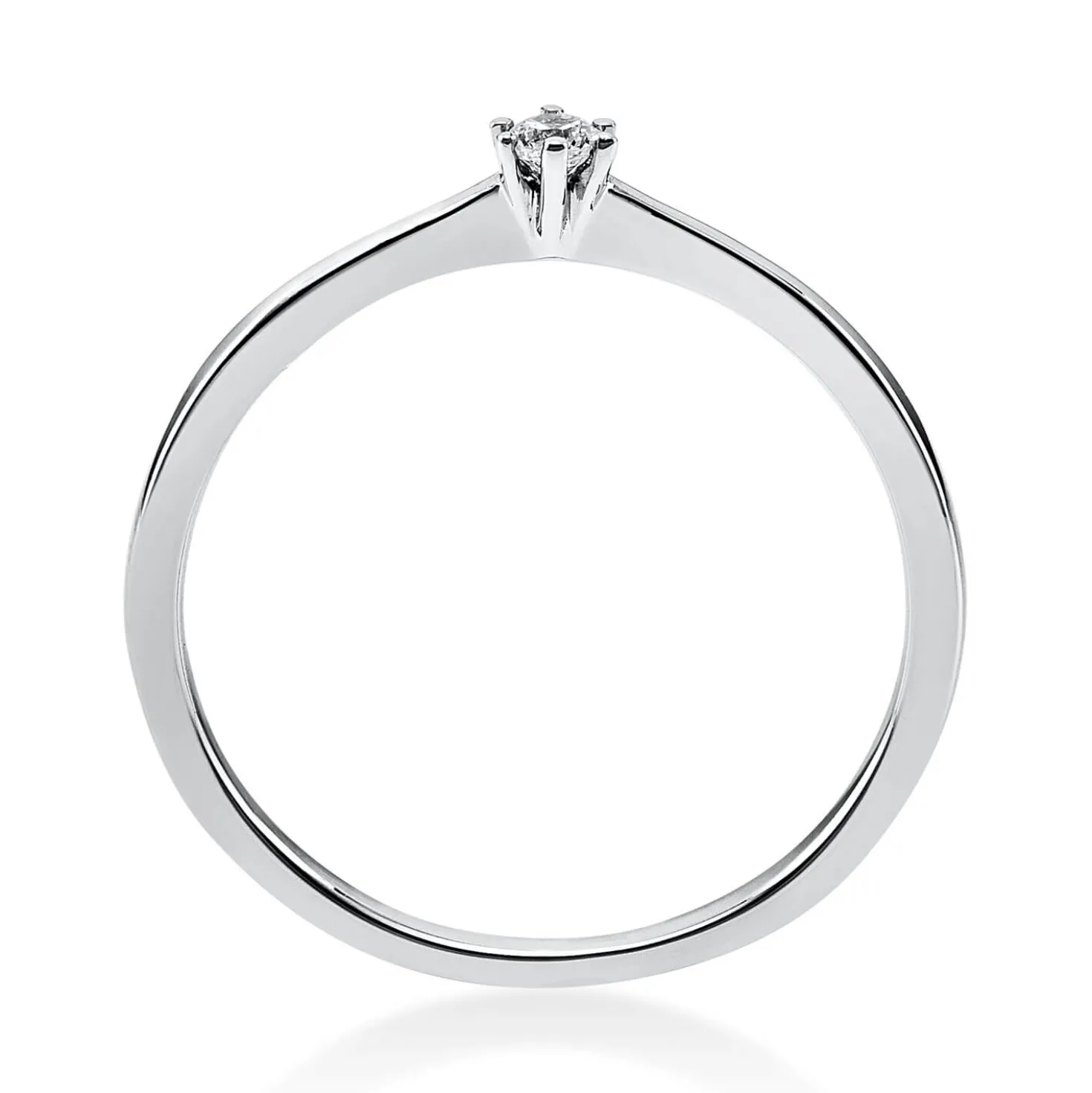 Solitär Ring Damenring aus 950 Platin mit Diamant Brillant 0,05 Ct 6er-Krappe