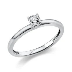 Solitär Ring Damenring aus 950 Platin mit Diamant Brillant 0,20 Ct. 4er-Krappe