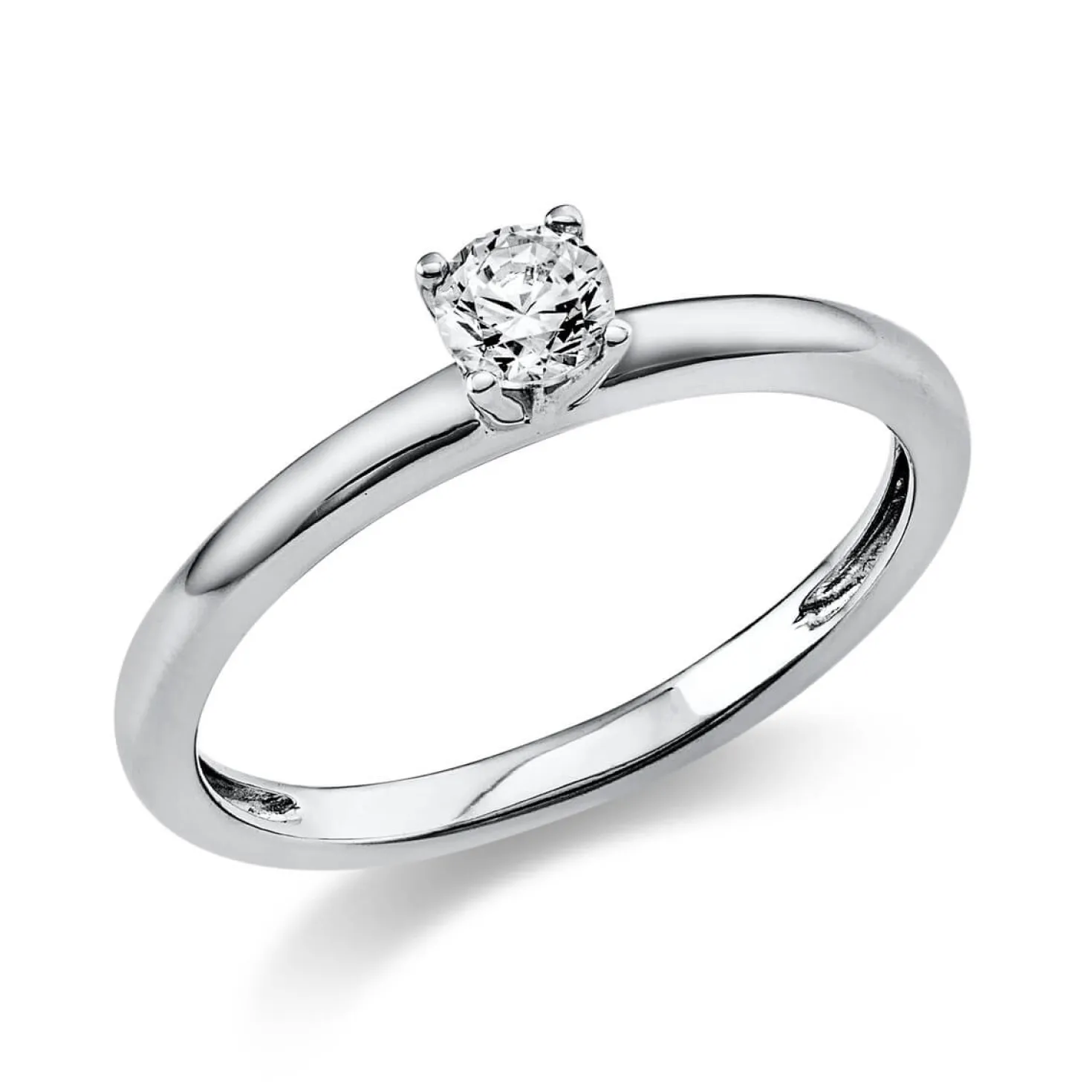 Solitär Ring Damenring aus 950 Platin mit Diamant Brillant 0,20 Ct. 4er-Krappe