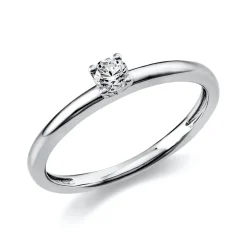 Solitär Ring Damenring aus 950 Platin mit Diamant Brillant 0,15 Ct 4er-Krappe