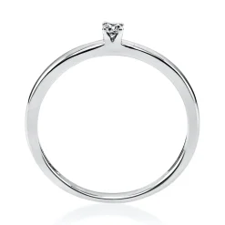 Solitär Ring Damenring aus 950 Platin mit Diamant Brillant 0,05 Ct 4er-Krappe
