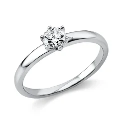 Solitär Ring Damenring aus 950 Platin mit Diamant Brillant 0,30 Ct. 6er-Krappe