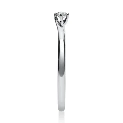 Solitär Ring Damenring aus 950 Platin mit Diamant Brillant 0,05 Ct 4er-Krappe