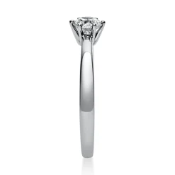 Solitär Ring Damenring aus 950 Platin mit Diamant Brillant 0,40 Ct. 6er-Krappe