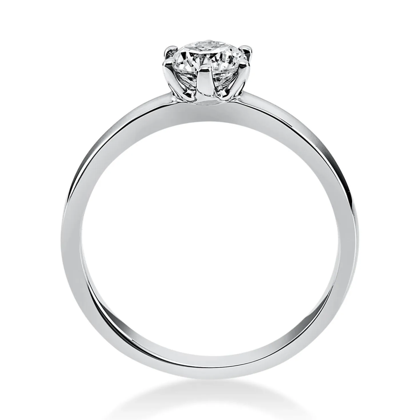 Solitär Ring Damenring aus 950 Platin mit Diamant Brillant 0,50 Ct. 6er-Krappe