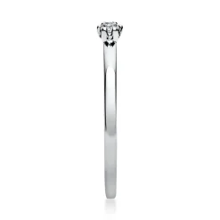Solitär Ring Damenring aus 950 Platin mit Diamant Brillant 0,05 Ct 6er-Krappe