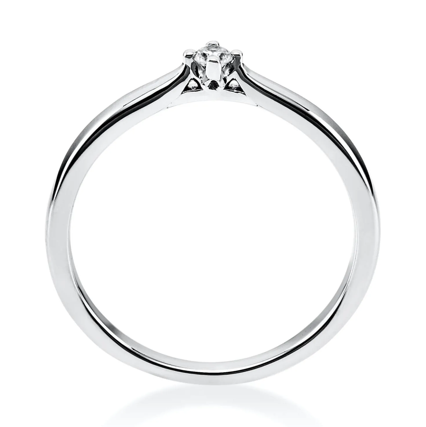 Solitär Ring Damenring aus 950 Platin mit Diamant Brillant 0,05 Ct 4er-Krappe