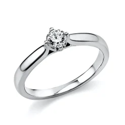 Solitär Ring Damenring aus 950 Platin mit Diamant Brillant 0,25 Ct 4er-Krappe