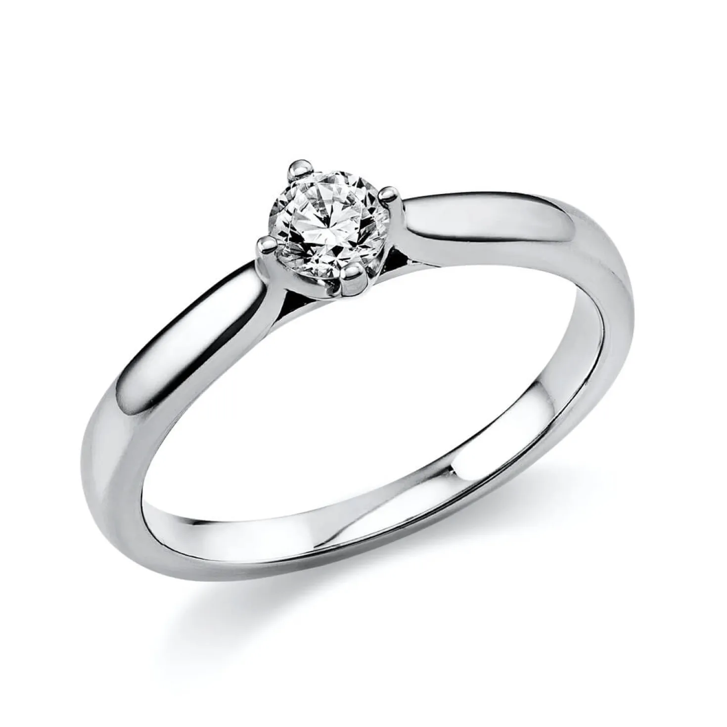 Solitär Ring Damenring aus 950 Platin mit Diamant Brillant 0,25 Ct 4er-Krappe