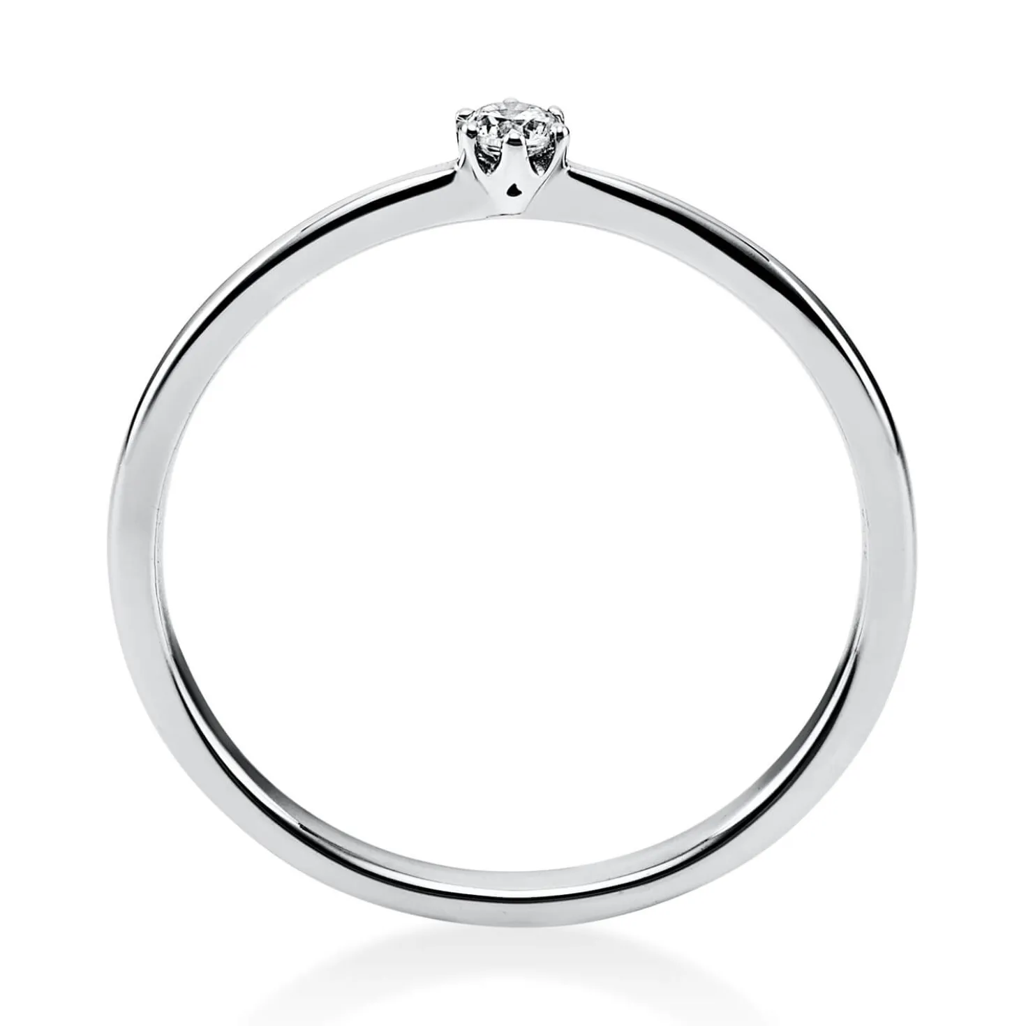 Solitär Ring Damenring aus 950 Platin mit Diamant Brillant 0,05 Ct 6er-Krappe