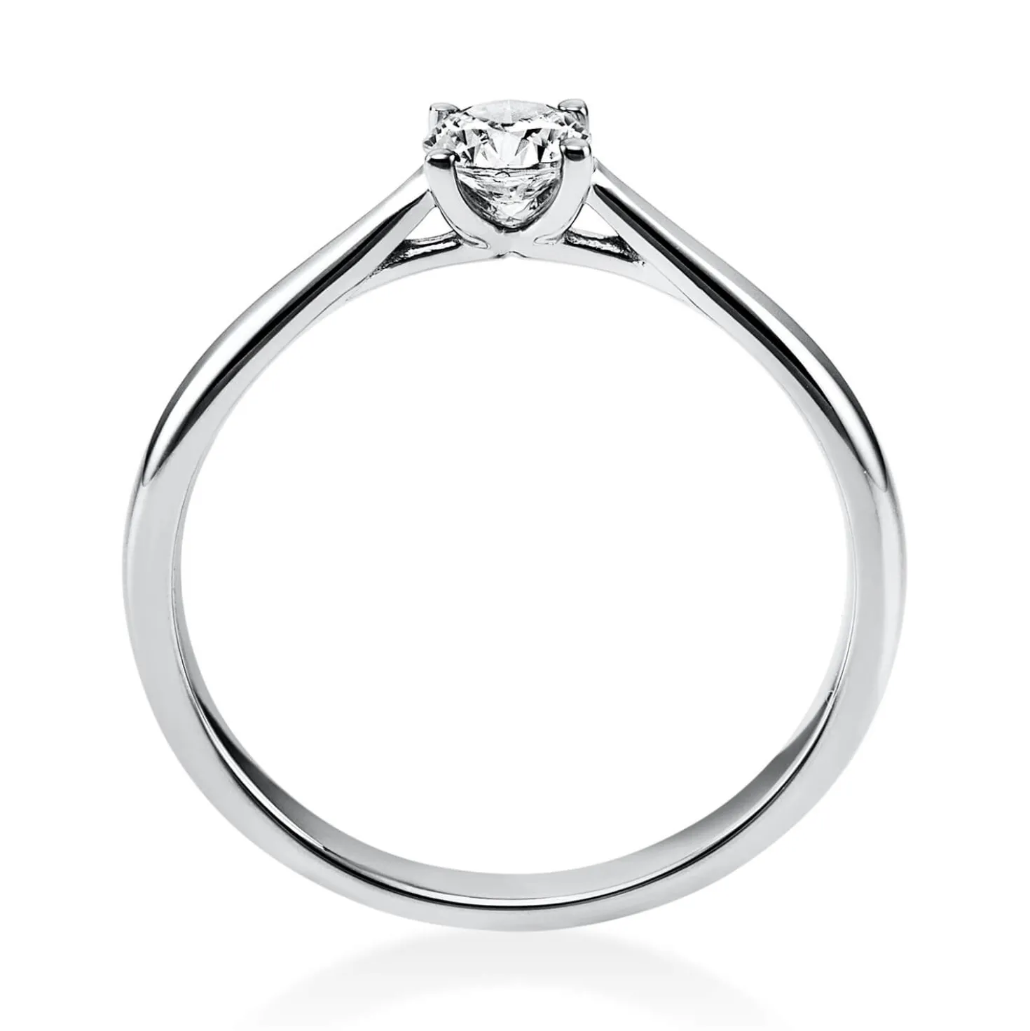 Solitär Ring Damenring aus 950 Platin mit Diamant Brillant 0,30 Ct. 4er-Krappe
