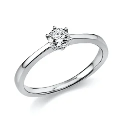 Solitär Ring Damenring aus 950 Platin mit Diamant Brillant 0,30 Ct. 6er-Krappe