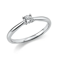Solitär Ring Damenring aus 950 Platin mit Diamant Brillant 0,20 Ct. 4er-Krappe