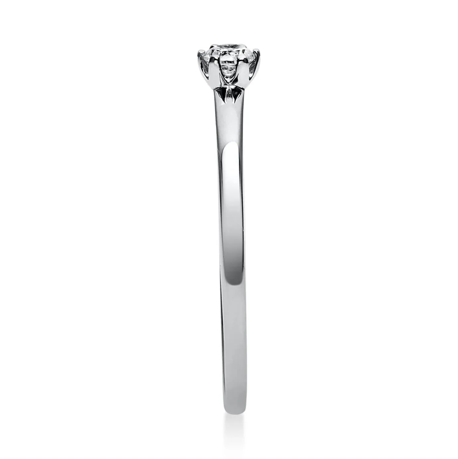 Solitär Ring Damenring aus 950 Platin mit Diamant Brillant 0,10 Ct. 6er-Krappe